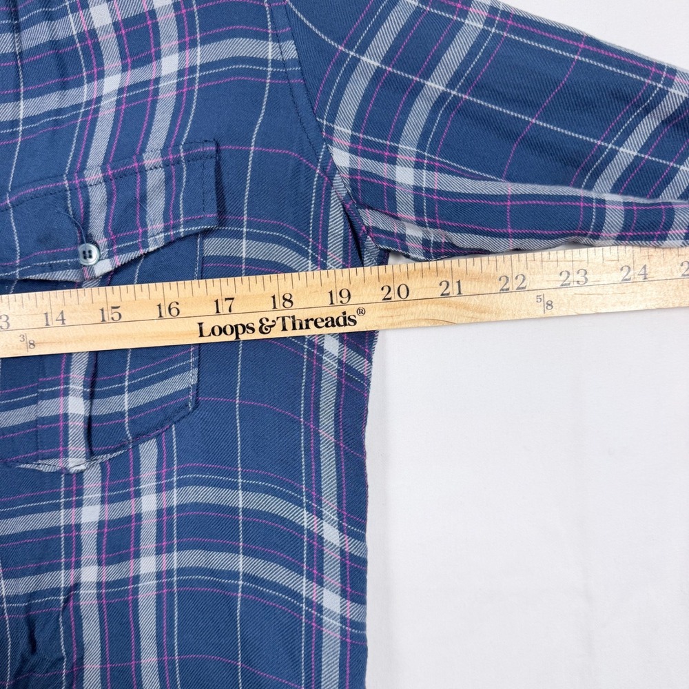 Page Flannel Button Down Shirt Small Cozy Rugged Hiking Camping Country Layers - Picture 7 of 8